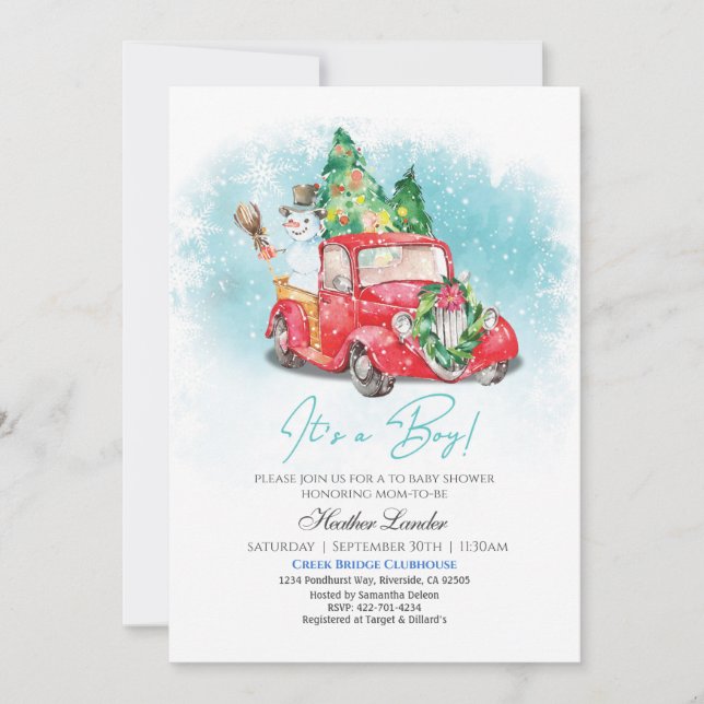 baby snowman baby shower invitation (Front)