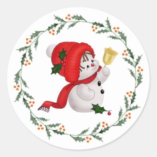 Baby Snowman Classic Round Sticker