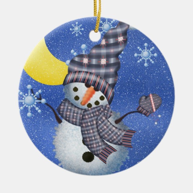 Baby Snowman Dated Keepsake Ornament (Front)