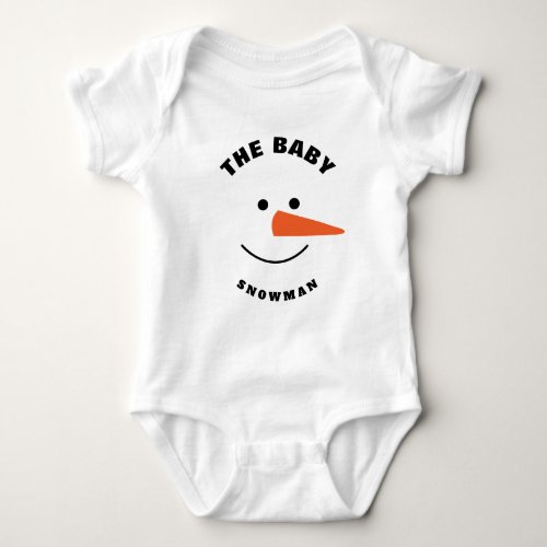Baby Snowman Face Squad Matching Family Costume Baby Bodysuit