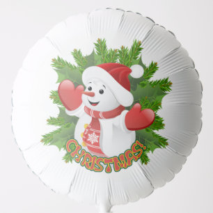 Baby Snowman with Crystal Snowflakes Ornament Balloon