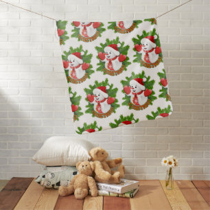 Baby Snowman with Crystal Snowflakes Ornament Blanket