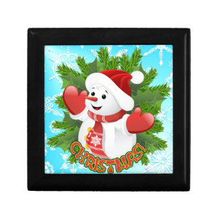 Baby Snowman with Crystal Snowflakes Ornament Gift Box