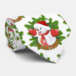 Baby Snowman with Crystal Snowflakes Ornament Neck Tie