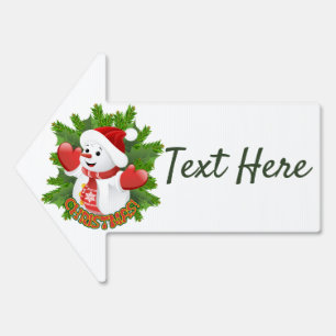 Baby Snowman with Crystal Snowflakes Ornament Sign