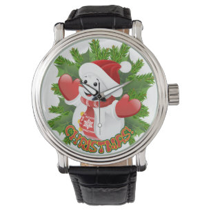Baby Snowman with Crystal Snowflakes Ornament Watch