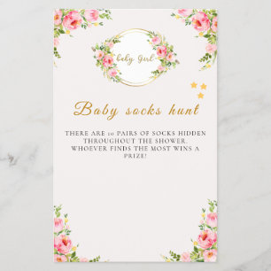 Baby Sock Hunt Game, Baby Shower Game Flyer