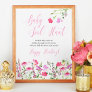 Baby Sock Hunt Pink Wildflower Baby Shower Game Poster