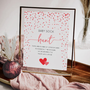 Baby Sock Hunt Sign Baby Shower Game