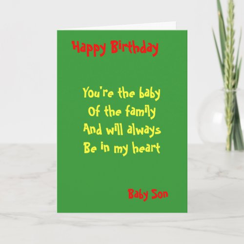 Baby son Birthday Card