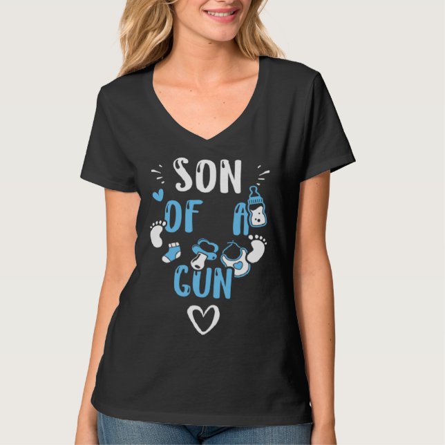 Baby Son of a Gun  Baby Boy Sayings T-Shirt (Front)