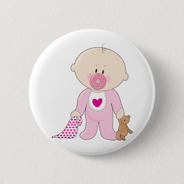 Baby Soother Girl Button (Front)