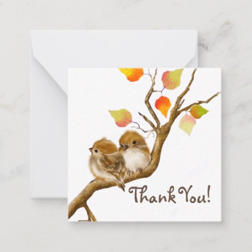 Baby Sparrow Birds Thank You Note card