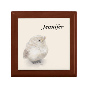 Baby Sparrow Digital Watercolor Gift Box