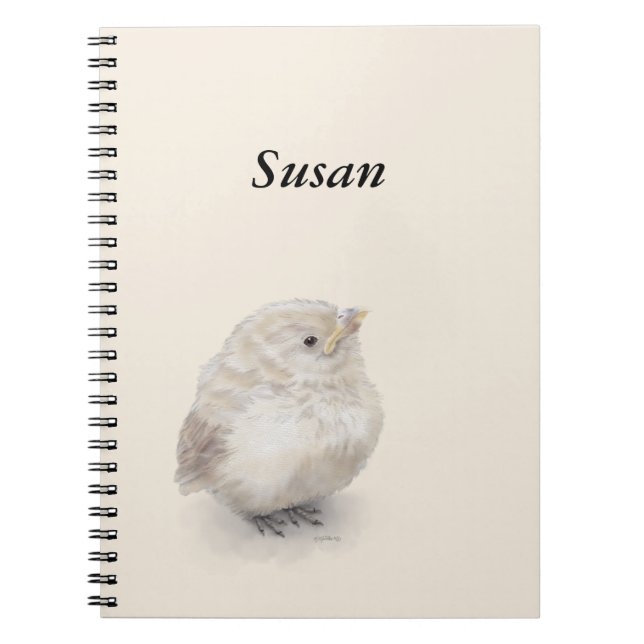 Baby Sparrow Digital Watercolor Notebook (Front)