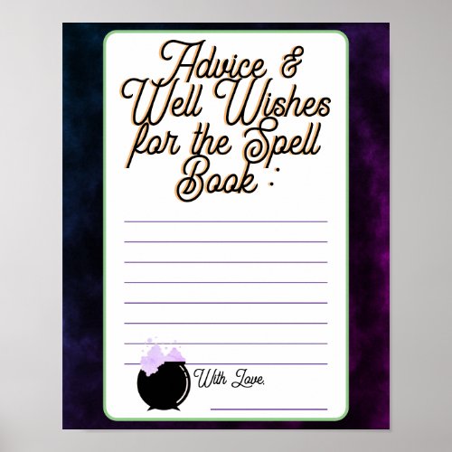Baby Spell Book Advice  Well Wishes Poster