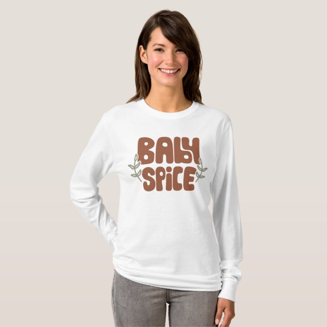 Baby Spice Autumn Retro Style Floral T-Shirt (Front Full)