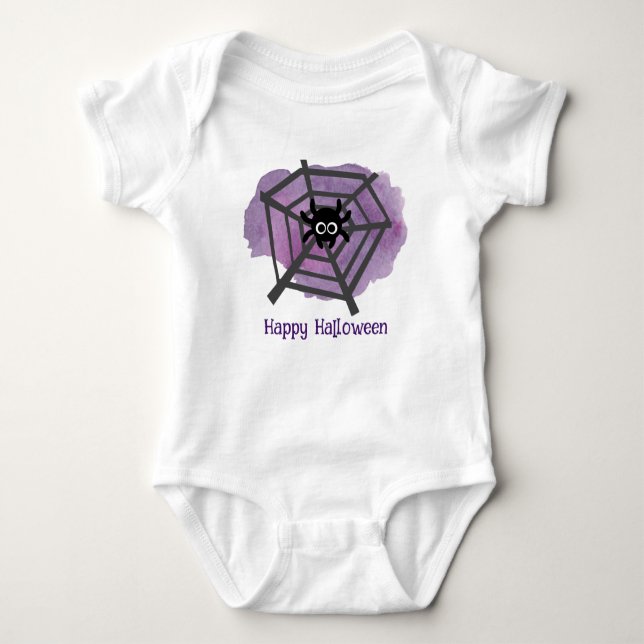Baby Spider In A Web Baby Bodysuit (Front)