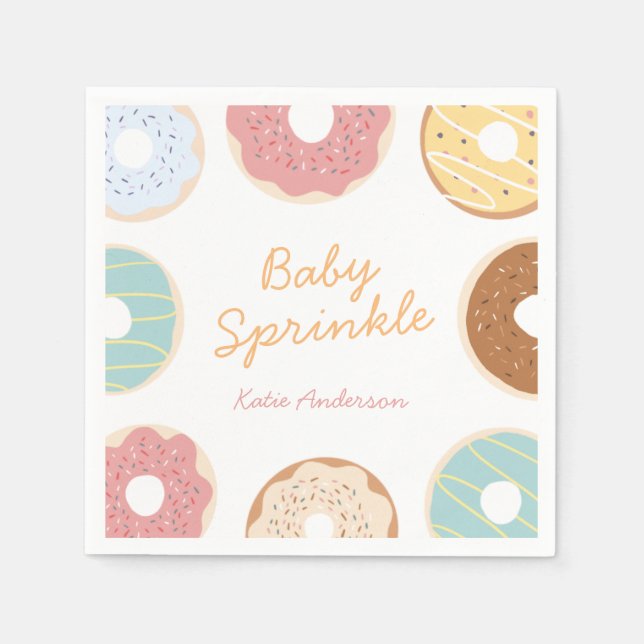 Baby Sprinke Donut Baby Shower Napkins (Front)