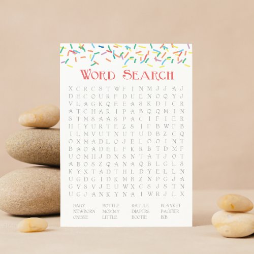 Baby Sprinkle 2_in_1 Game _ Word Search  Animals Invitation