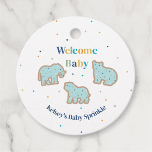 Baby Sprinkle Animal Cookies Boy Baby Shower Favor Tags
