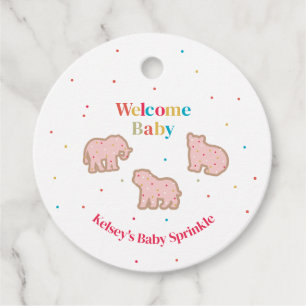 Baby Sprinkle Animal Cookies Girl Baby Shower Favor Tags