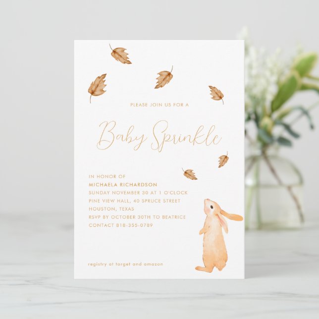 BABY SPRINKLE AUTUMN MODERN MINIMAL BABY SHOWER | INVITATION (Standing Front)