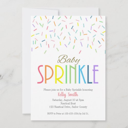 Baby Sprinkle Baby Girl Boy Rainbow Shower Invit Invitation