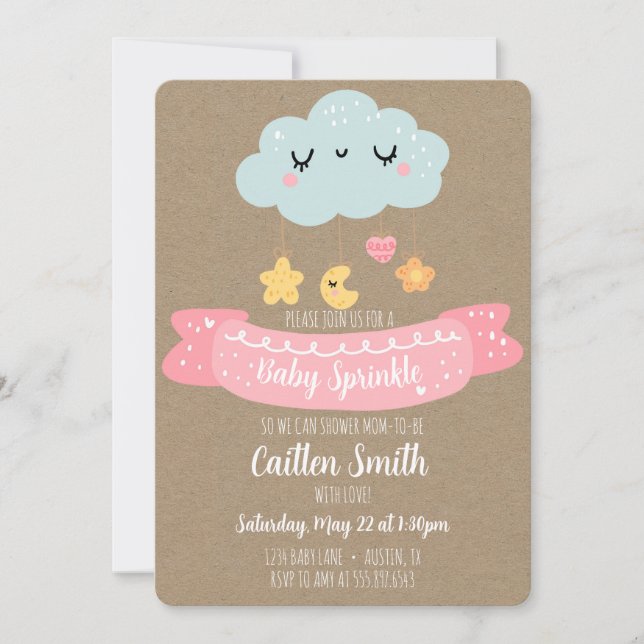 Baby Sprinkle Baby Shower Cloud Invitation (Front)