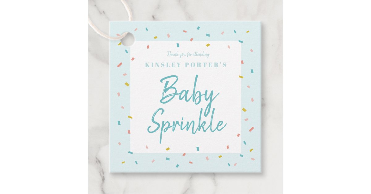Baby Sprinkle baby shower favor tags | Zazzle