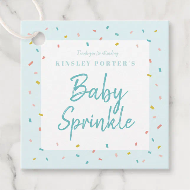 Baby Sprinkle baby shower favor tags | Zazzle