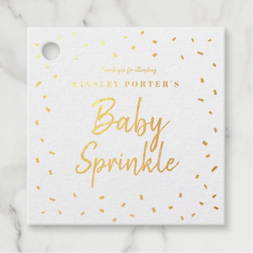 Baby Sprinkle baby shower foil favor tags