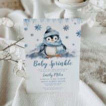 Baby Sprinkle, Baby Shower Penguin Invitation