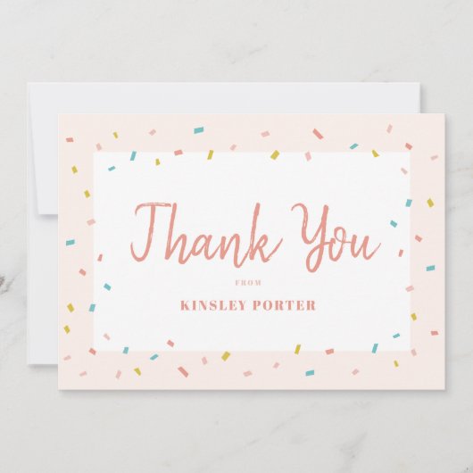 Baby Sprinkle baby shower thank you note (Front)