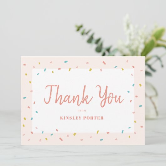 Baby Sprinkle baby shower thank you note (Standing Front)