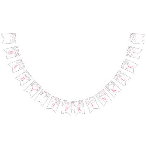 Baby Sprinkle Banner Pink Silver Confetti