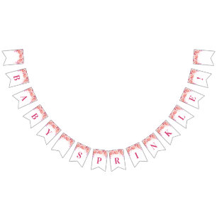 Baby Sprinkle Banner Pink Watercolor Flowers