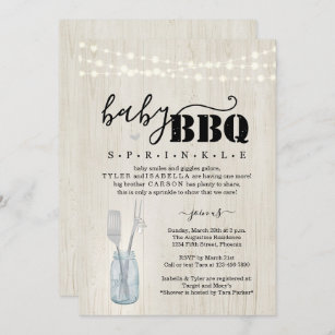 Baby store barbeque invitations