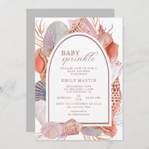 Baby Sprinkle Beach Seashells Baby Shower Invitation