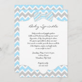 Baby Sprinkle Blue Bow tie baby shower invites (Front/Back)