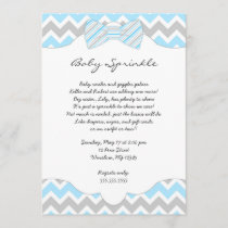 Baby Sprinkle Blue Bow tie baby shower invites