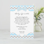 Baby Sprinkle Blue Bow tie baby shower invites (Standing Front)