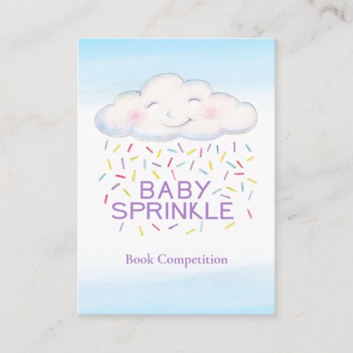 Baby sprinkle book competition cloud sprinkles enclosure card