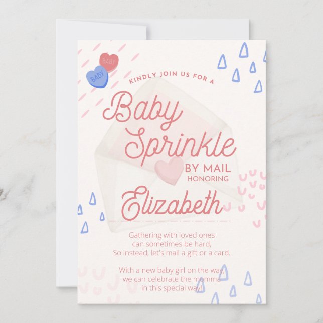 Baby Sprinkle By Mail Invitation  (Front)