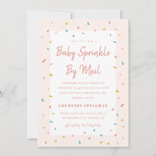 Baby Sprinkle by mail invitation