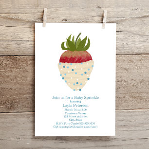 Baby Sprinkle Chocolate Strawberry Boy Baby Shower Invitation