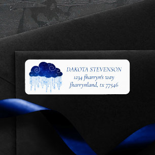 Baby Sprinkle Classic Blue   Moody Shower Address Label