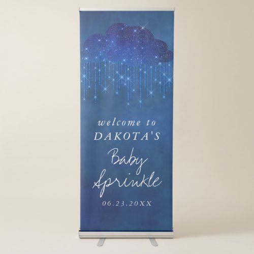 Baby Sprinkle Classic Blue  Rain Shower Welcome Retractable Banner