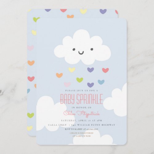 Baby Sprinkle Clouds Invitation