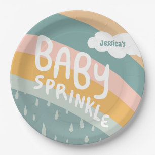 BABY SPRINKLE Cute Clouds Rainbow Pastel  Custom Paper Plates